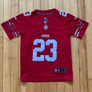 Christian McCaffrey 23 NFL Jersey Red San Francisco 49ers Youth Size S 8